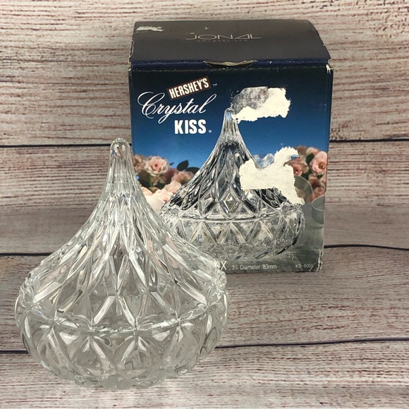 Vintage Hershey’s Crystal Kiss Candy Dish Trinket Box - Jonal Crystal - USA - Picture 2 of 6